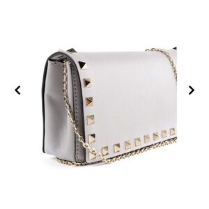 Studded Grey Valentino Chain Shoulder or crossbody or clutch Bag